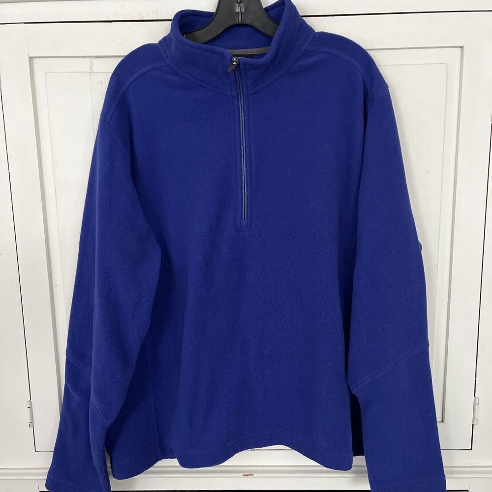 Lands' End Men's Fleece Jacket XL Blue Half Zip Pullover - Picture 5 of 6